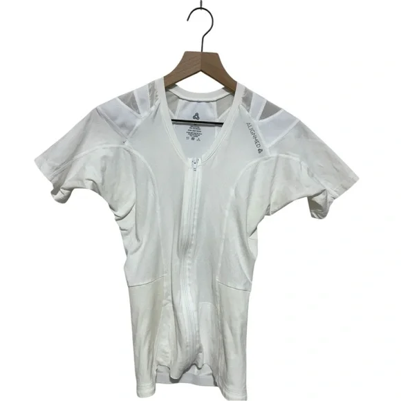 AlignMed Posture Shirt 2.0 Short Sleeve Zip Front Compression Support Top Size M - Picture 4 of 10